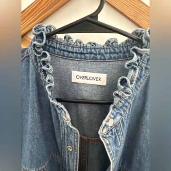 REVOLVE BRAND - OVERLOVER -Blue Denim VINTAGE LOOK Jumpsuit - Picture 10 of 13